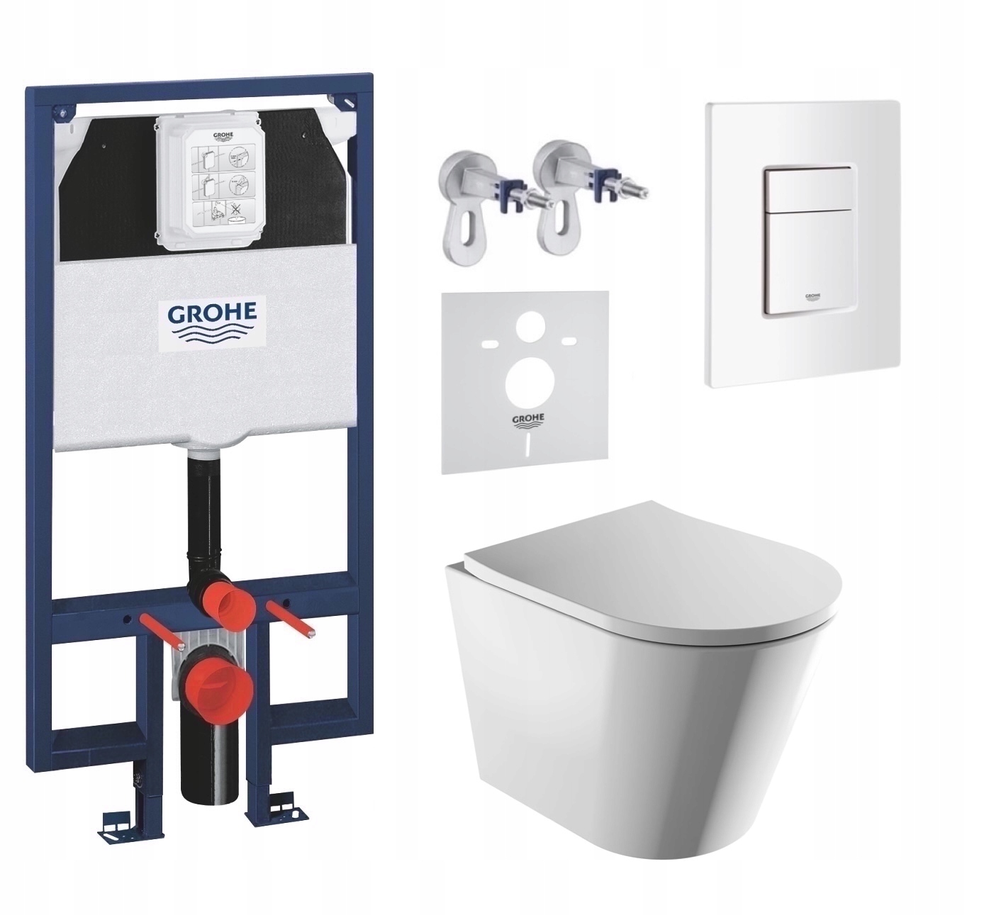 7v1 Wc Sada, Stelaz Grohe Slim Wc Miska Rim Silent Omnires Tlačidlo