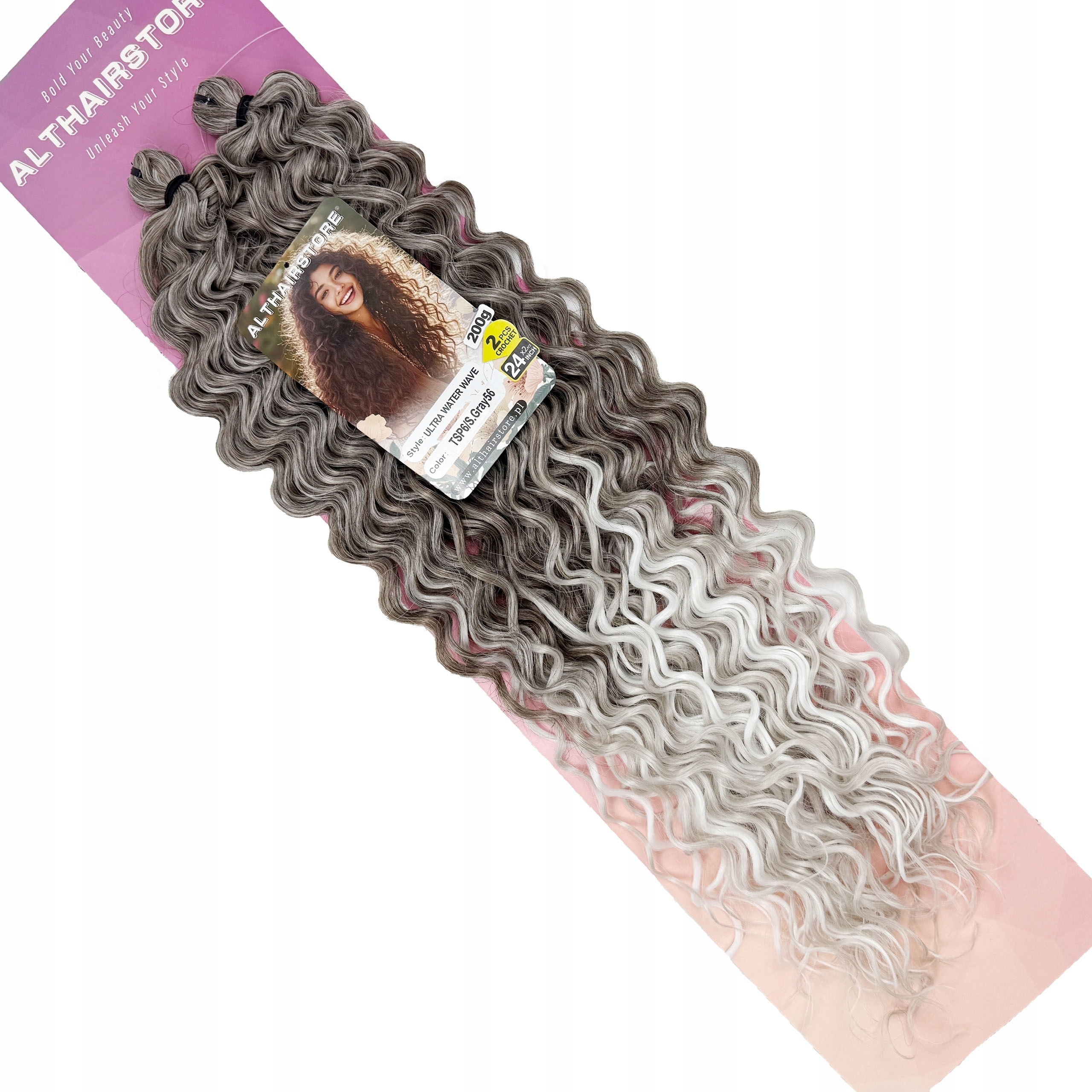 Syntetické vlasy Ultra Water Wave Weft Crochet 200 g 60 cm #TSP6/S.GRAY56
