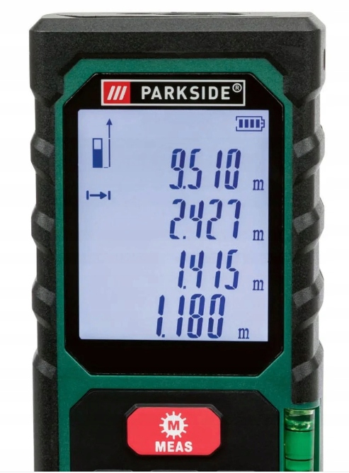 Dalmierz Laserowy PARKSIDE PLEM 50 C3 + Pokrowiec Etui Zakres 0.05-50m Maksymalny zasięg 31-60 m