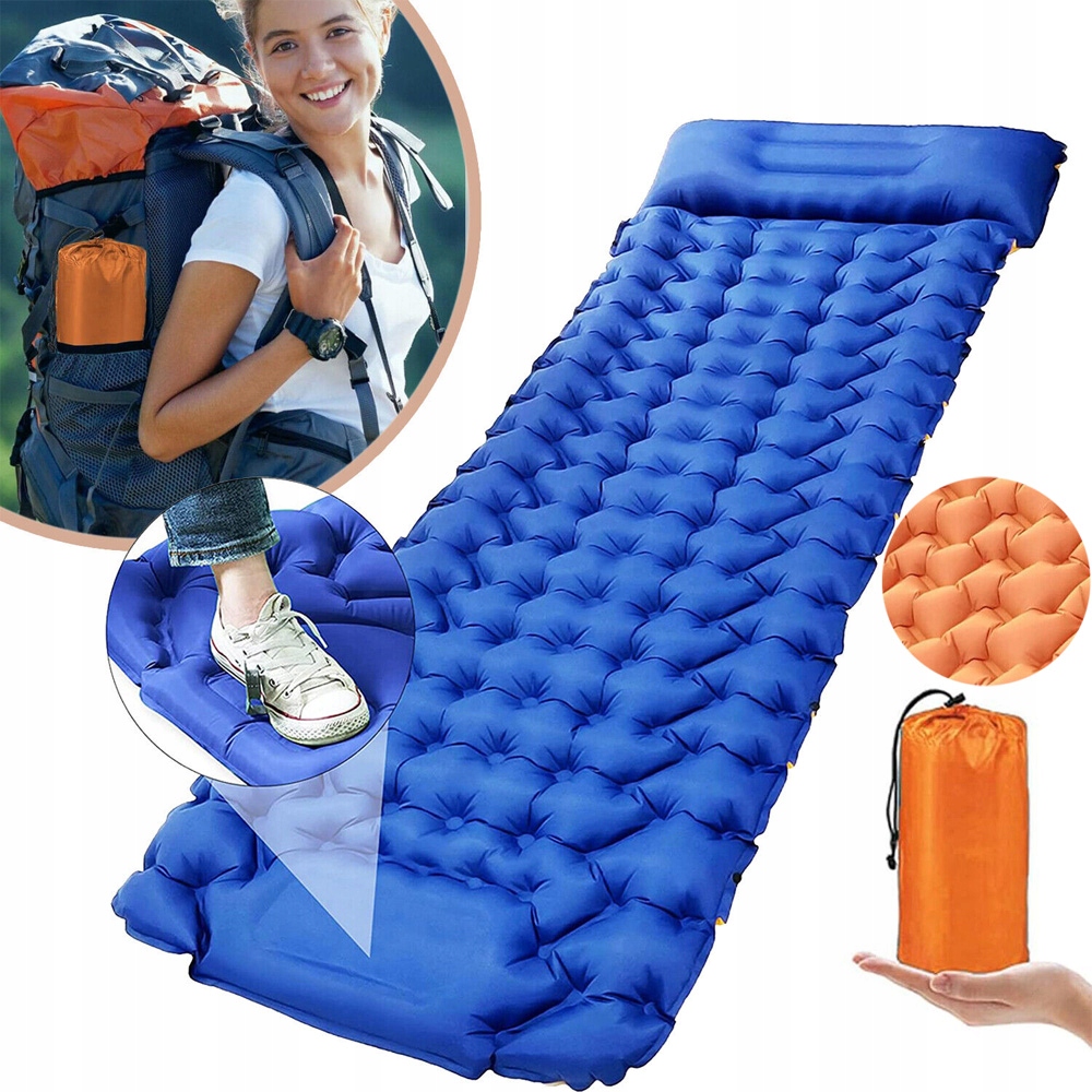 Mata Samopompująca Karimata Mata Kempingowa 40D Tpu 198*72CM Z Poduszką