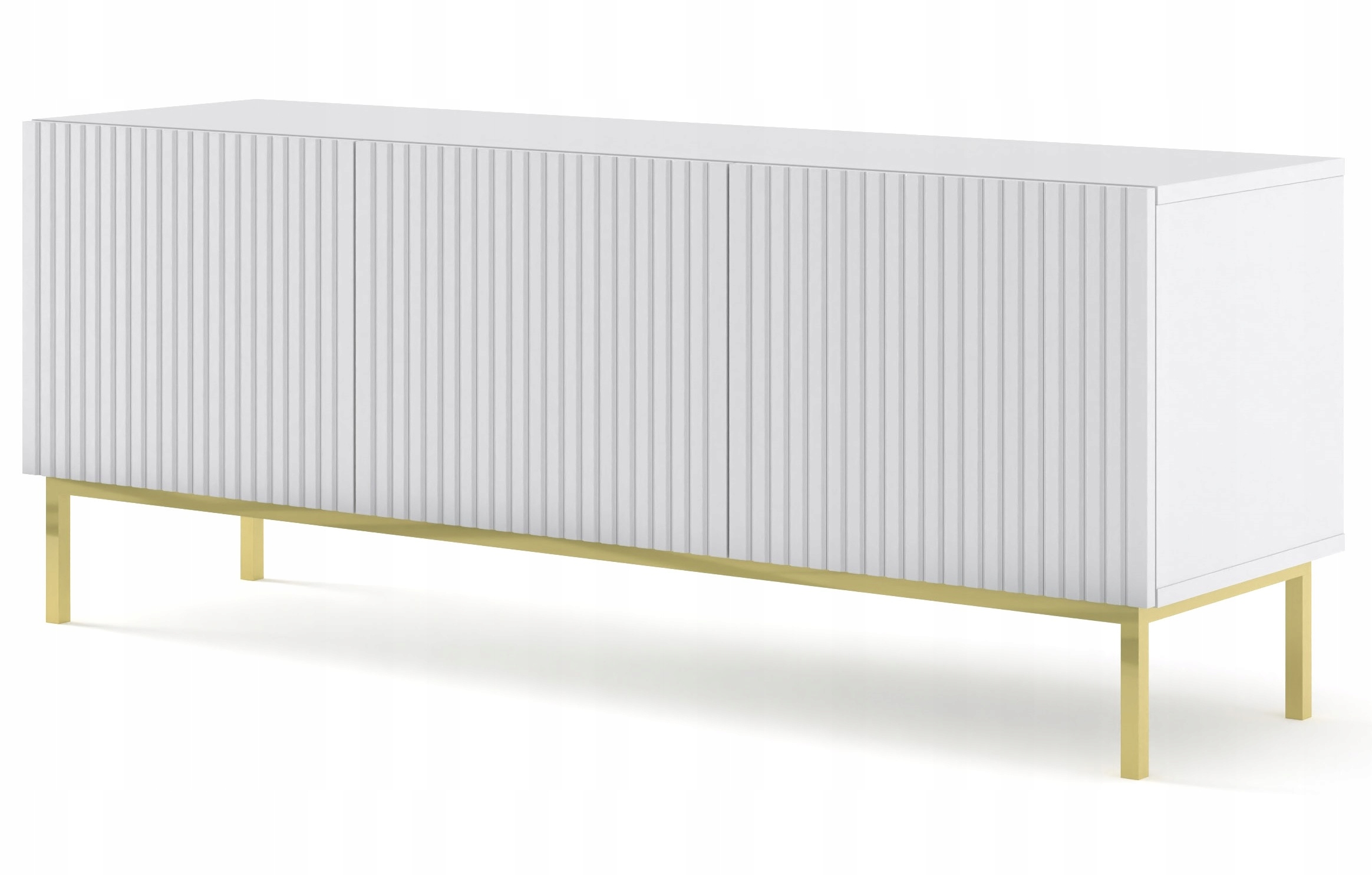 Szafka Rtv Ravenna B 150 cm 3D frez biały mat rama