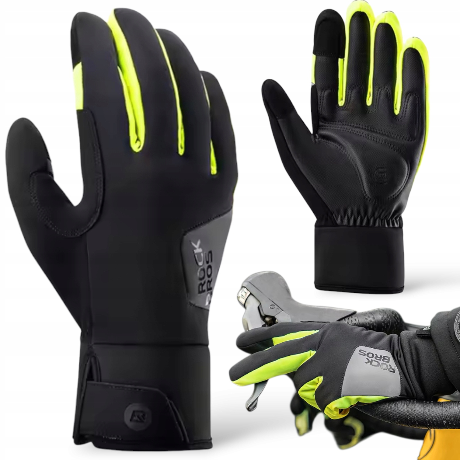 Rockbros Rękwiczki Rowerowe Narcierskie Sportowe Ocieplane Zimowe Dotykowe