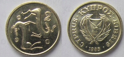 Cypr 2 Cent 1985