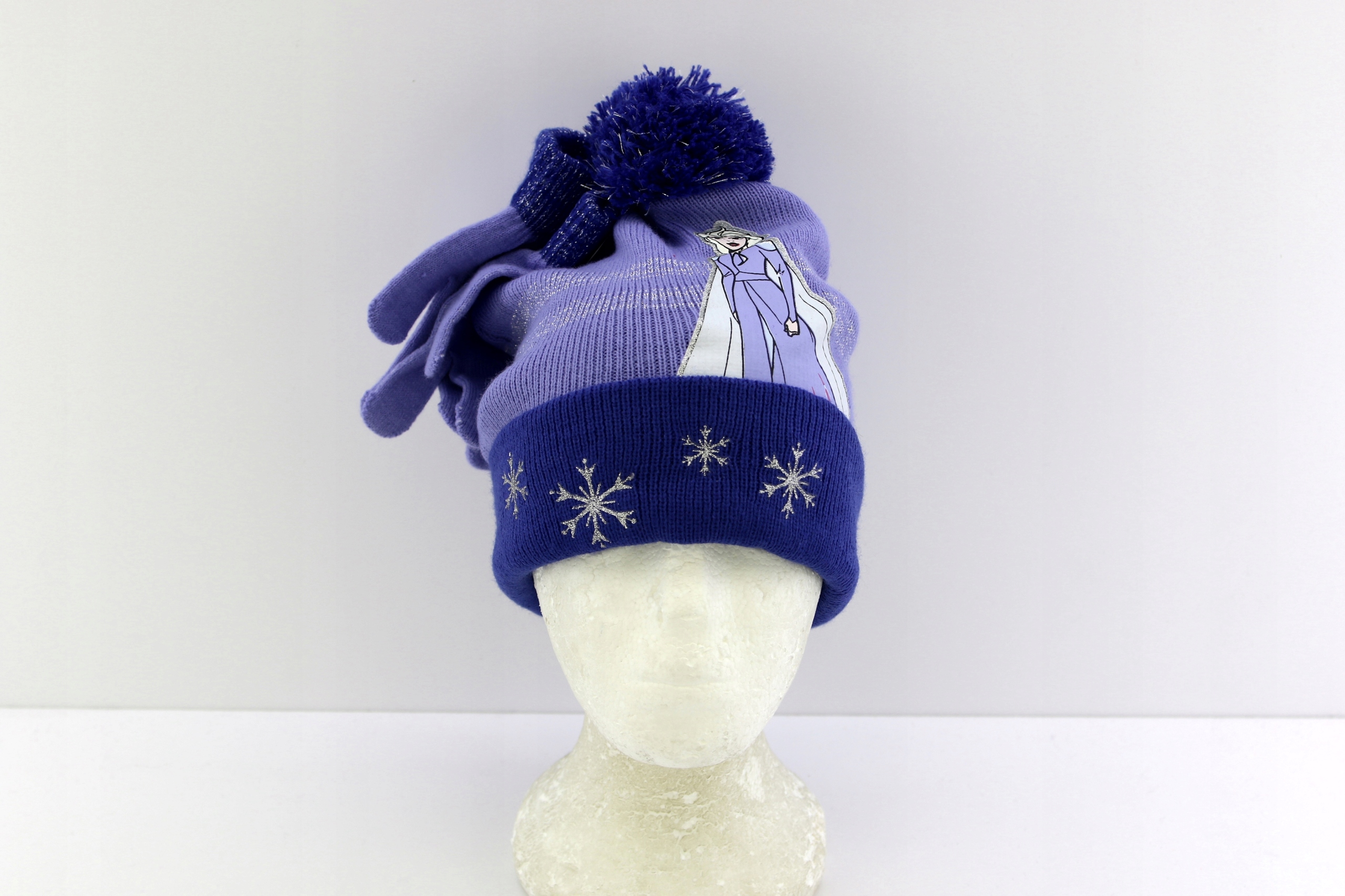 DISNEY Frozen Kraina Lodu Czapka Zimowa Rękawiczki Rozmiar (new) 56 (51 - 56 cm)