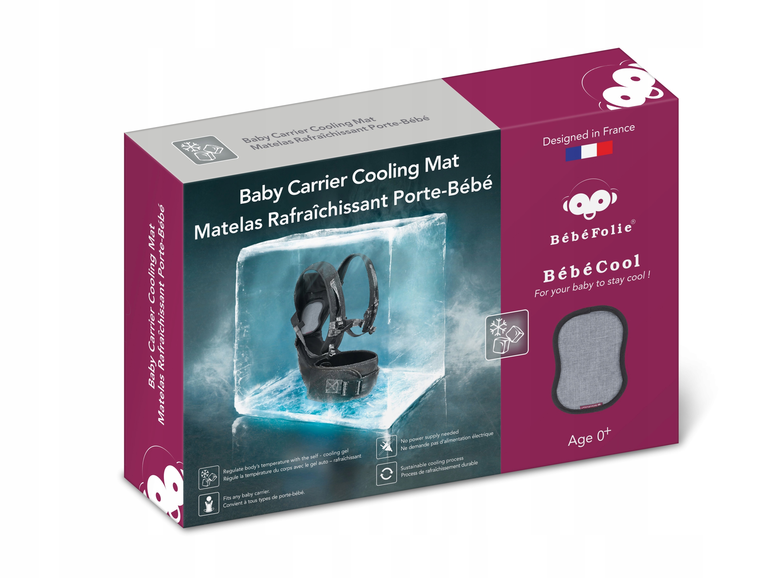 Bebefolie Mata Chłodząca do nosidełka Szara 0+