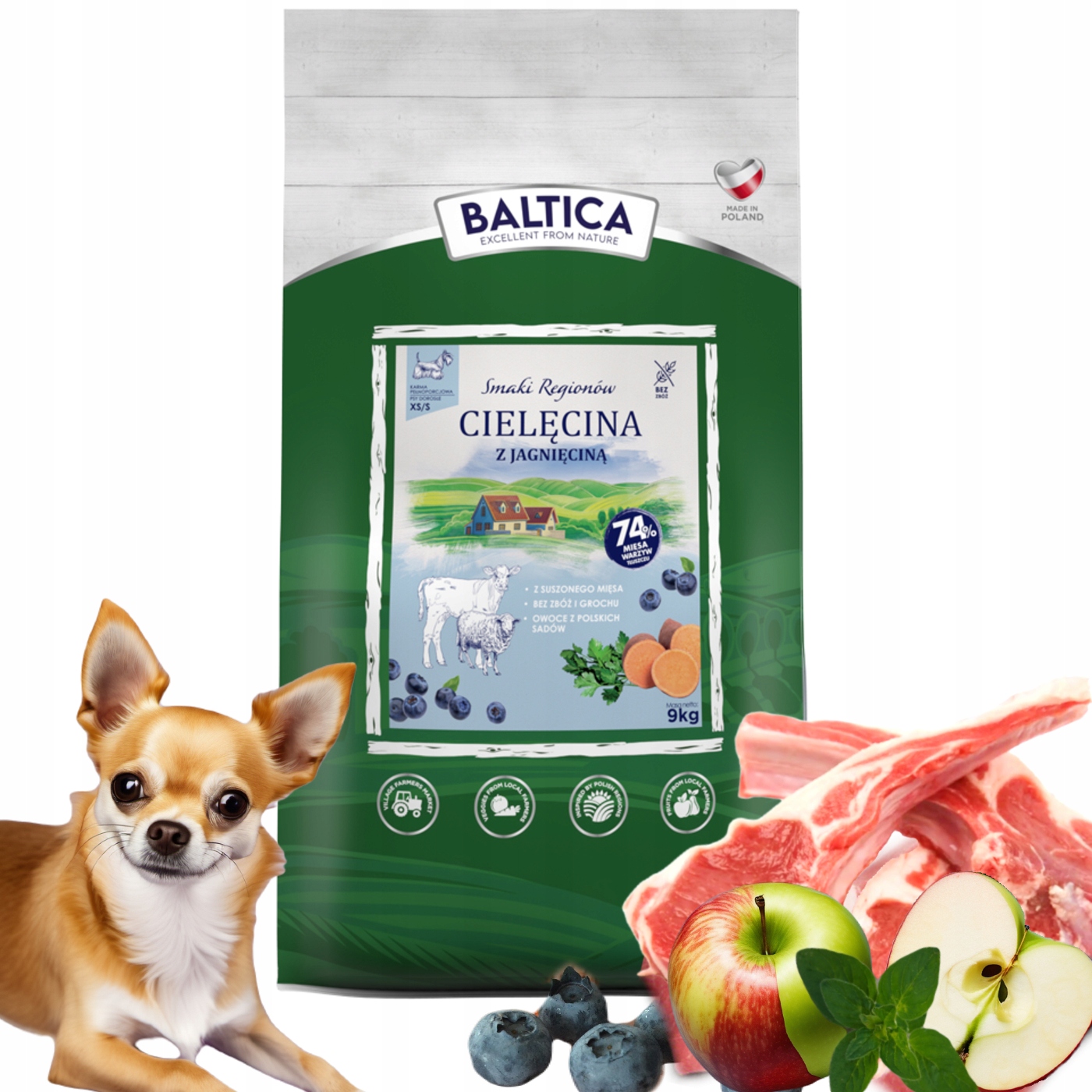 Baltica Smaki Regionów Cielęcina z jagnięciną 9kg Xs/s