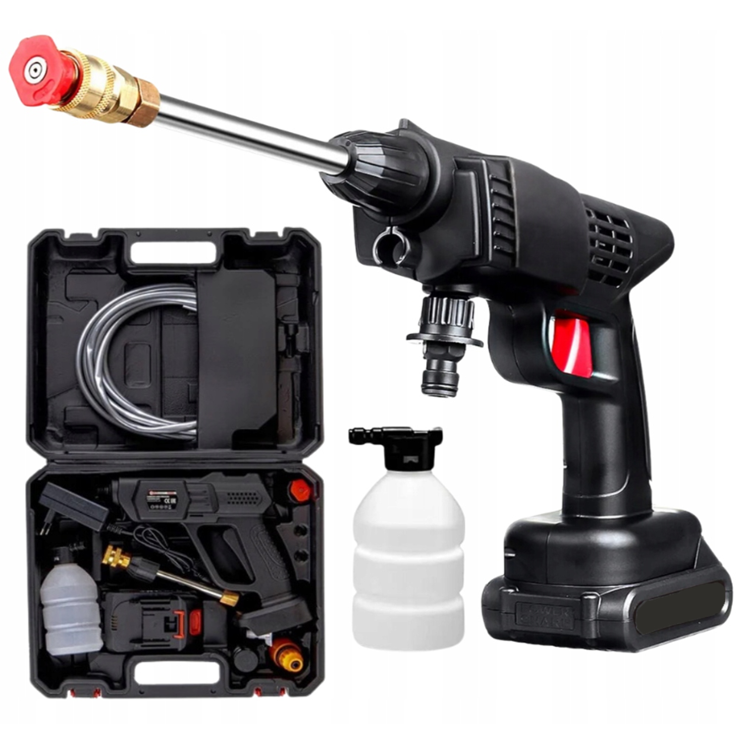 Myjka Ciśnieniowa Akumulatorowa Ogrodowa Bezprzewodowa 88VF 60 Bar 2x Aku