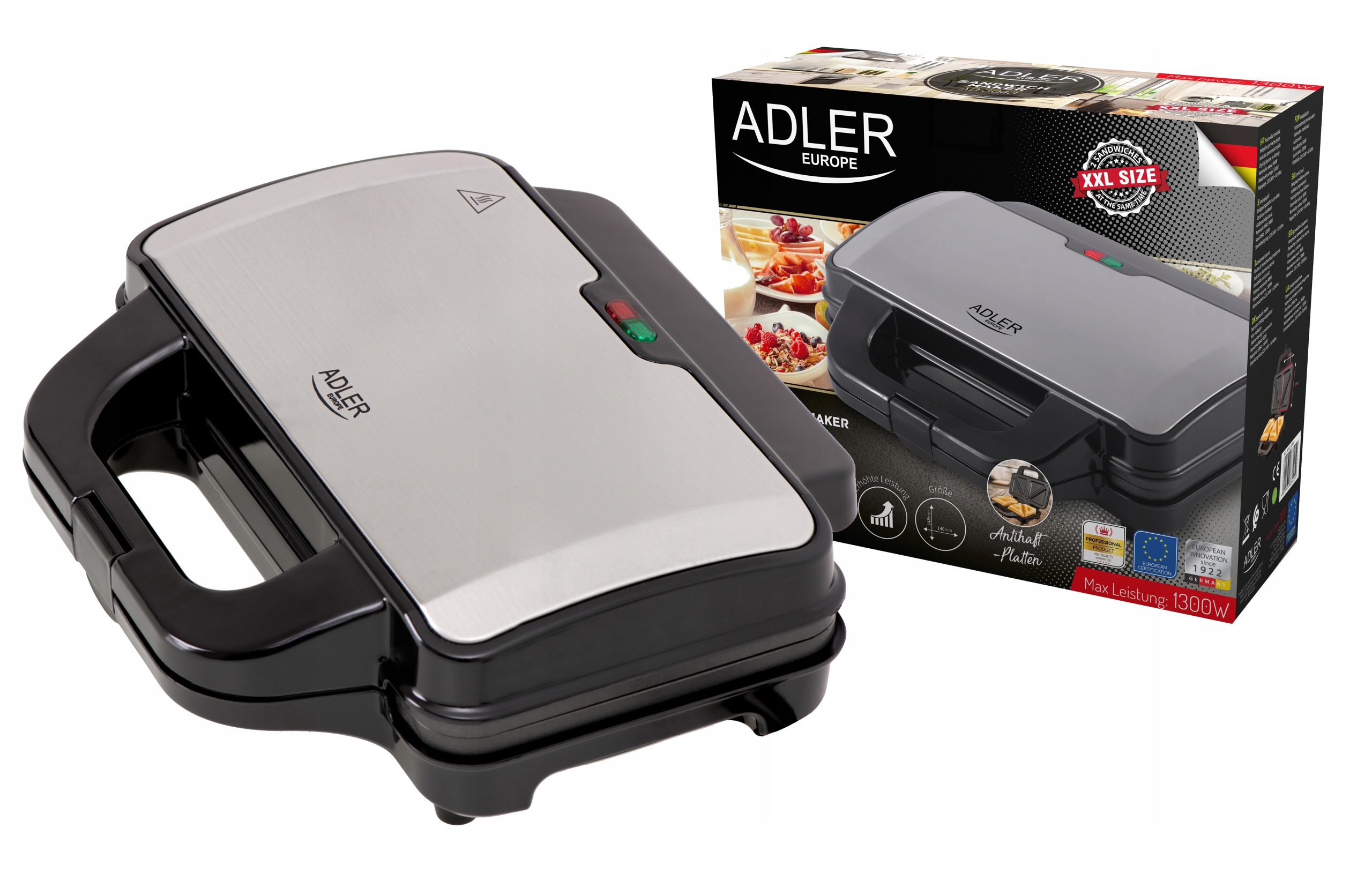 Toustovač Sendvičovač Usa XXL výkonný 1300 W