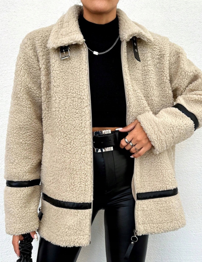 Dámská Béžová Bunda Na Zip S Přechodem 1F