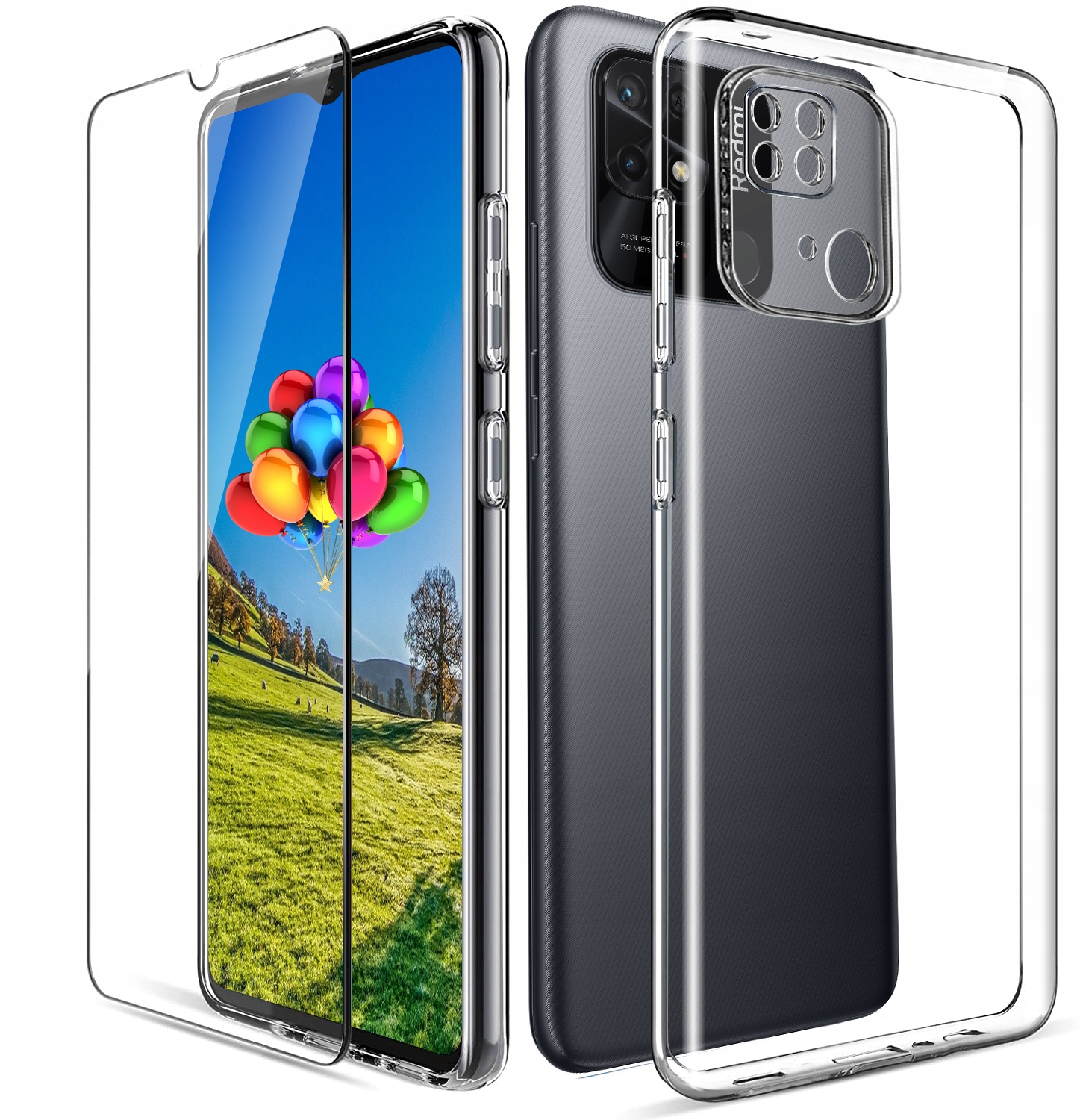 

Etui Silicone Case Szkło 9H do Xiaomi Redmi 10C
