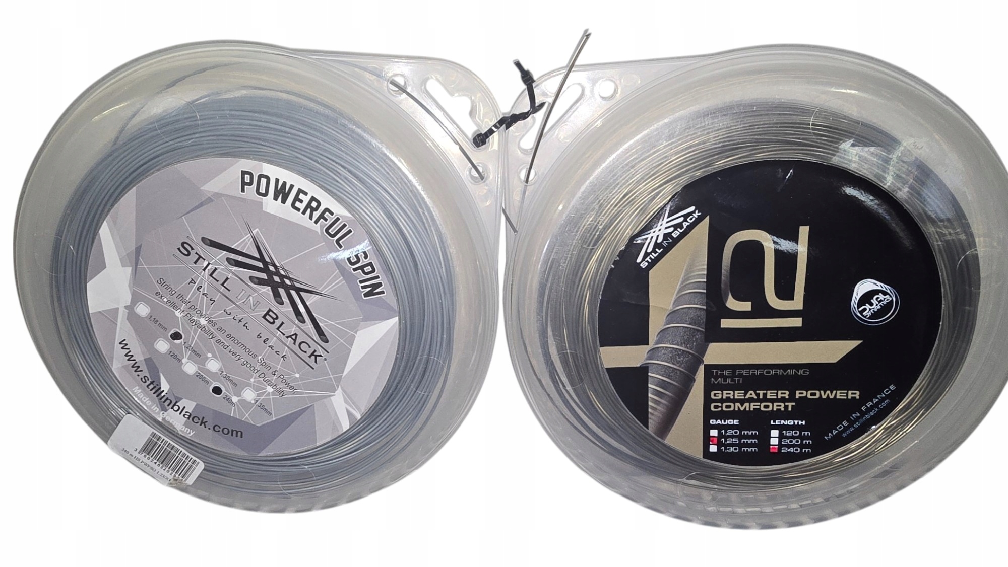 2X Tenisový Výplet Still In Black Powerful Spin 1.23 MM X12 1.25 MM 240 M