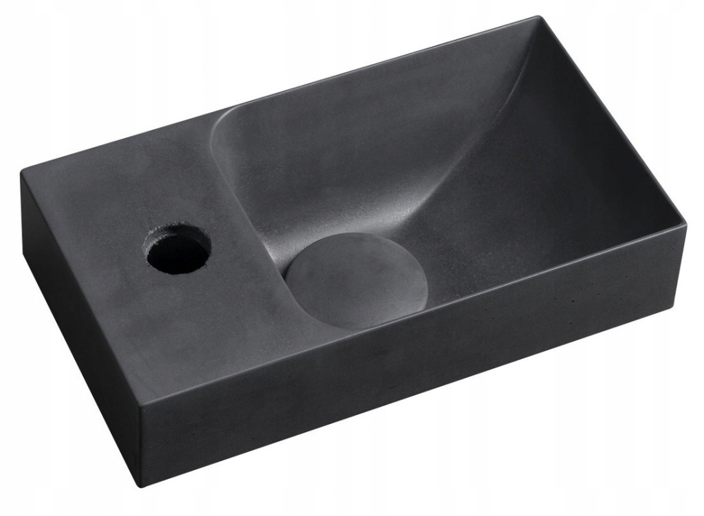 Piccolino betónové umývadlo 30,8x17cm, batéria vľavo, antracit (PK30016) /p