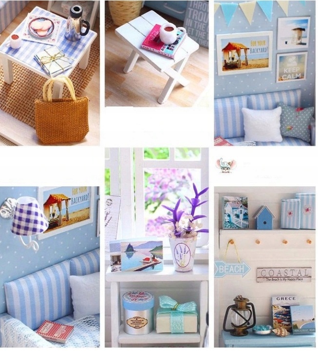 Miniaturowy DUŻY Domek SKANDYNAWSKI DIY Meble LED Kolekcja INNA