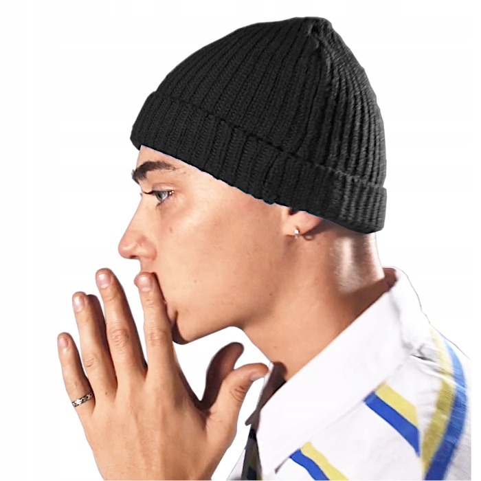 CZAPKA DOKERKA ZIMOWA LEONKA CIEPŁA MĘSKA CZARNA Model DOKERKA LEONKA