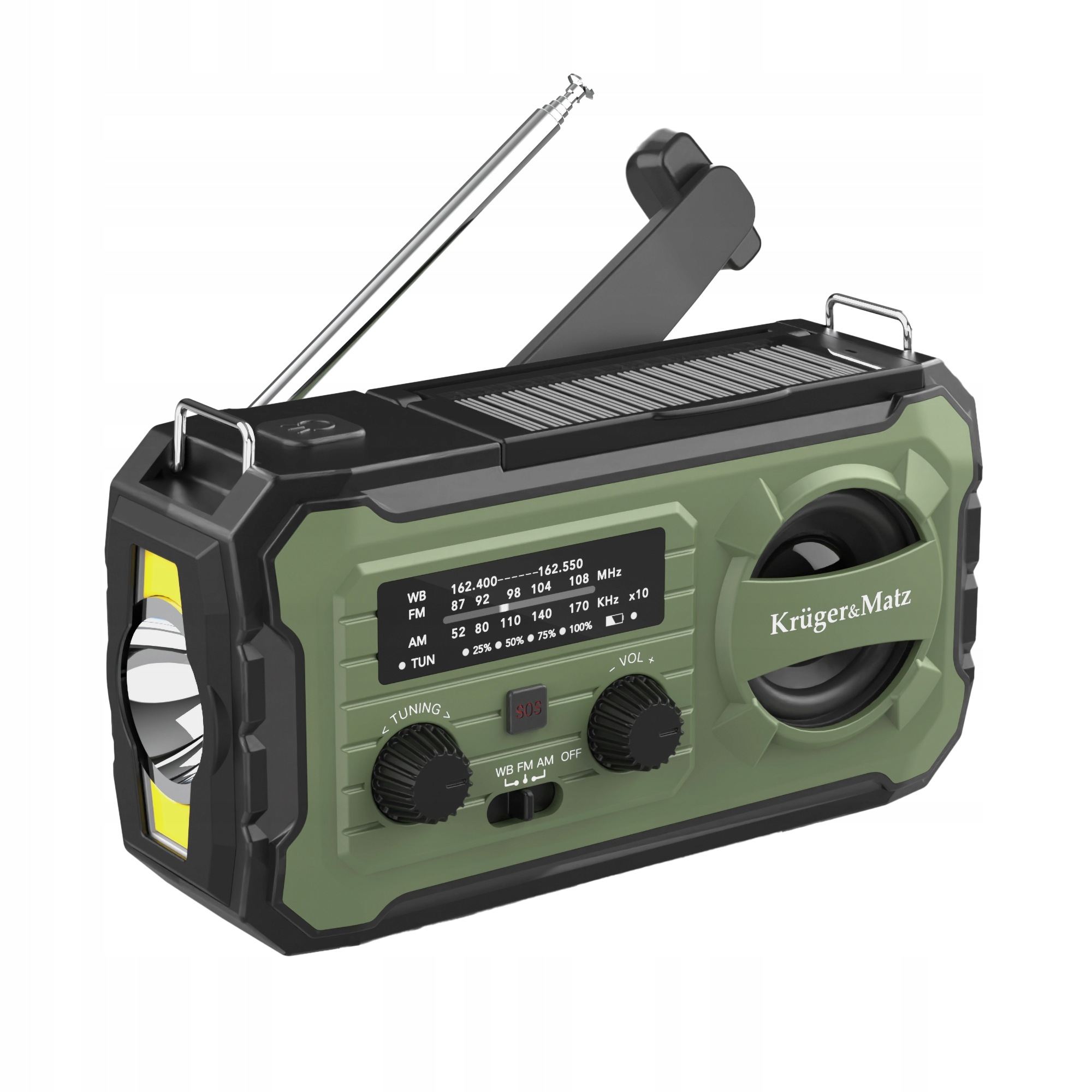 Radio solarne przenośne Sos powerbank 10000mAh latarka dynamo Kruger&Matz