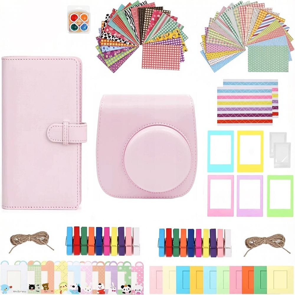Set 8v1 Pouzdro Album Samolepky Rámečky Příslušenství pro FujiFilm Instax Mini 12