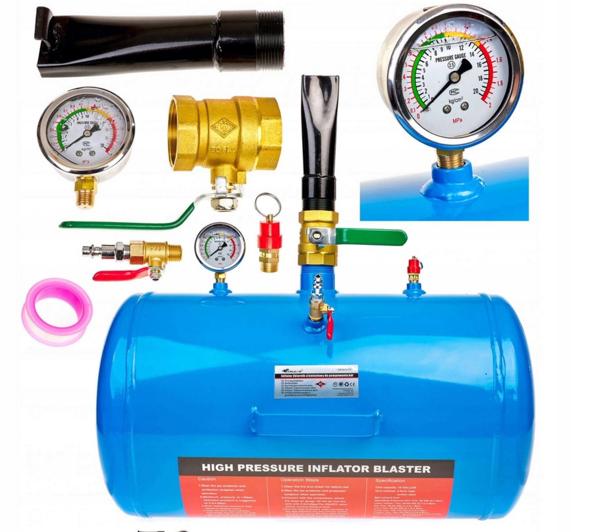 Inflator tlaková nádoba pro huštění pneumatik 40 l