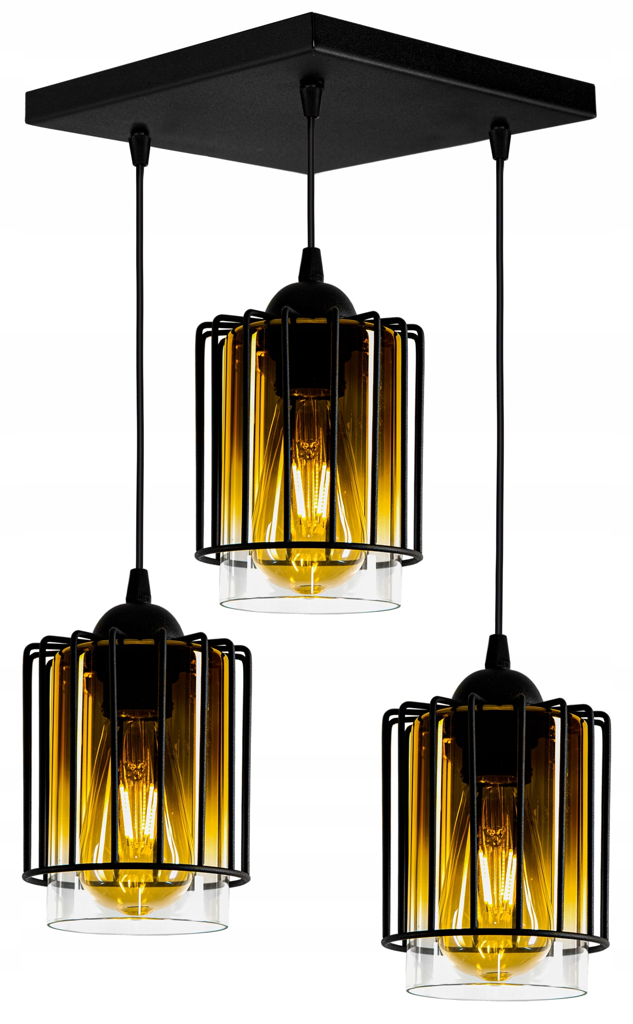 

Szklana Lampa Wisząca Sufitowa Żyrandol Plafon Led