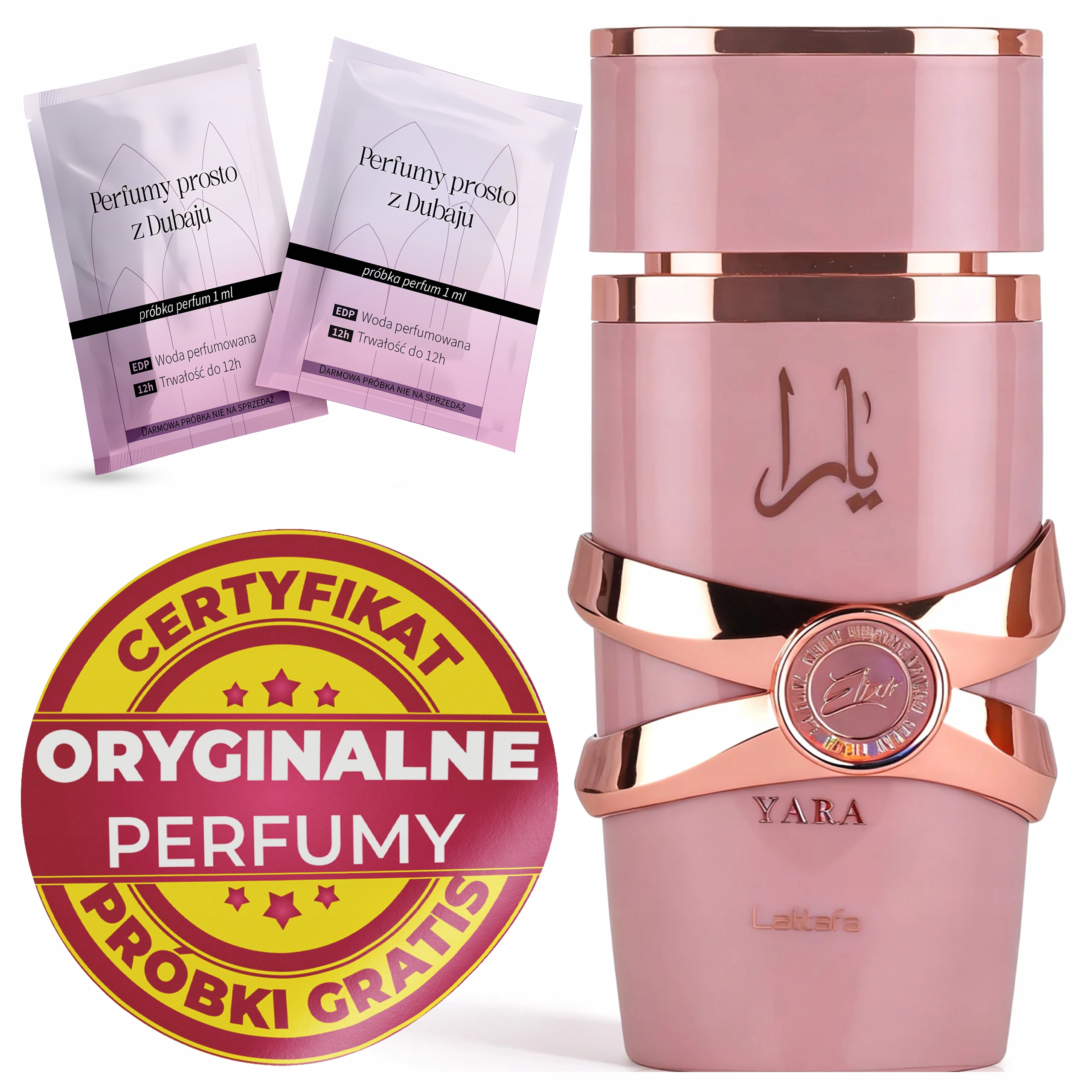 Perfumy Damskie Arabskie Lattafa Yara Elixir Oryginał Hologram Próbki