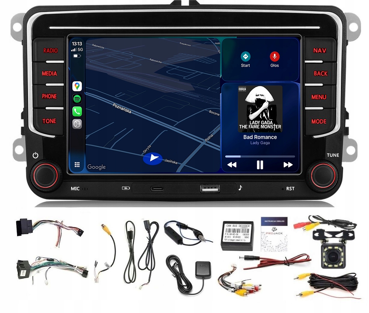 Rádio Navigácia Gps Android Vw Tiguan 2007-2017 Wifi Carplay 6GB 128GB