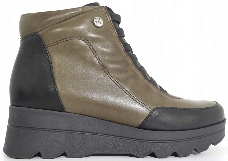 Kožené Kotníkové Boty na podpatku Pitillos 5356 Khaki r40