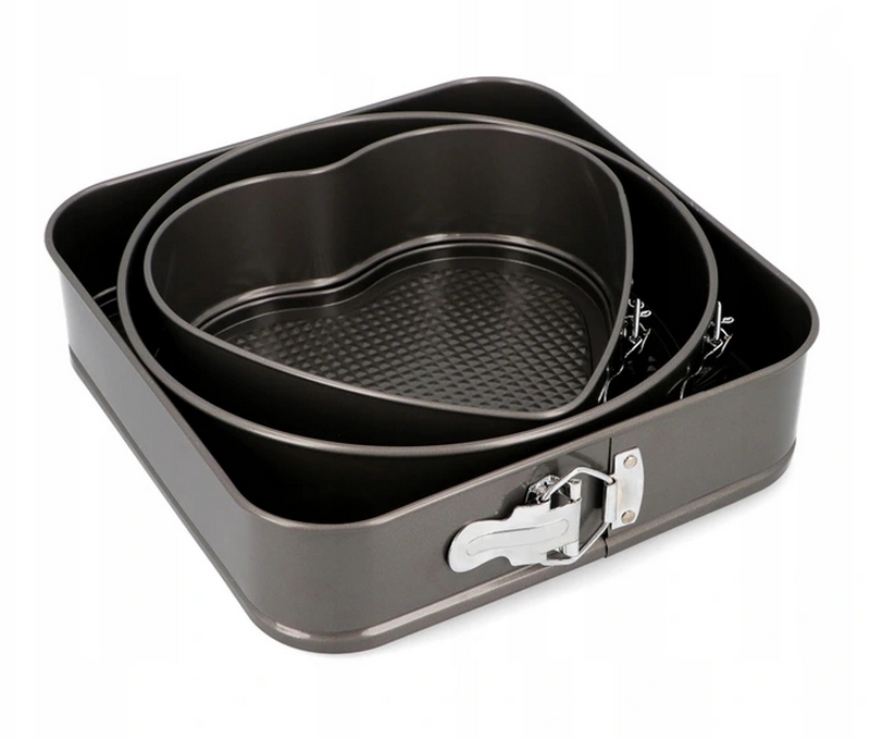 ZESTAW 3 x TORTOWNICA FORMA BLACHA SERCE KWADRAT OKRĄGŁA ELITEHOFF 8015 EAN (GTIN) 5907768780159