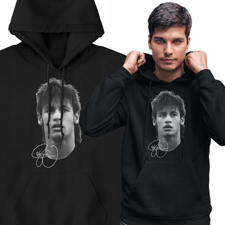 Pánská mikina s kapucí Neymar Junior s autogramem a potiskem fotbalového míče