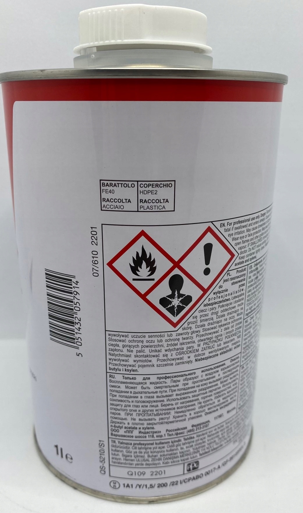 QUICKLINE PPG Rozcieńczalnik QS-5210 1L Pojemność opakowania 1000 ml