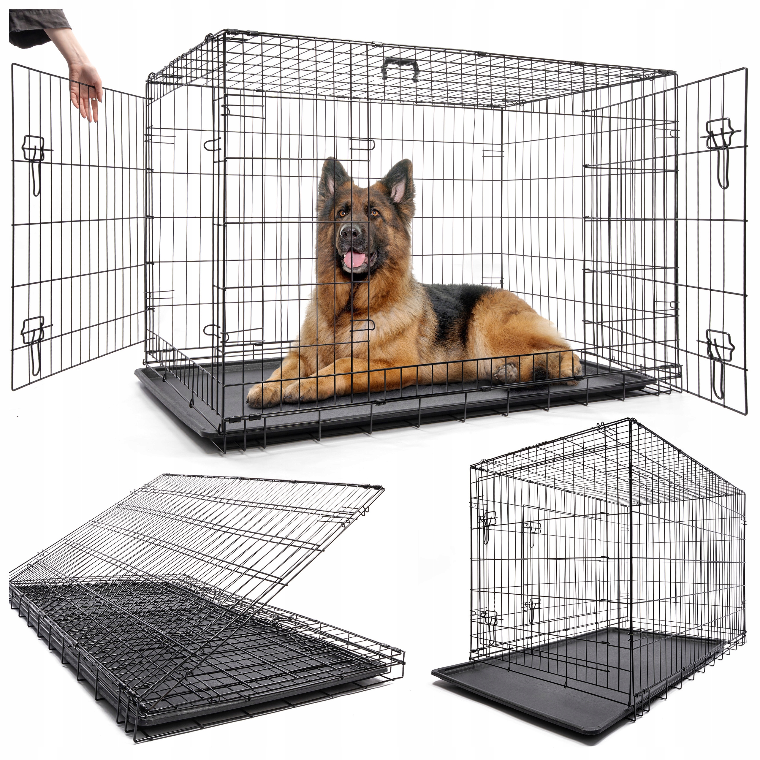 Klatka dla Psa Kennelowa Metalowa Składana Duża XXXL Kojec Psów 120x75x81cm