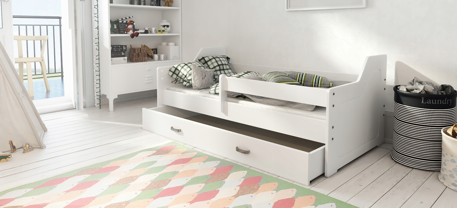 ŁÓŻKO DZIECIĘCE 160X80 DLA DZIECI B4 STELAŻ KOLORY Marka inna