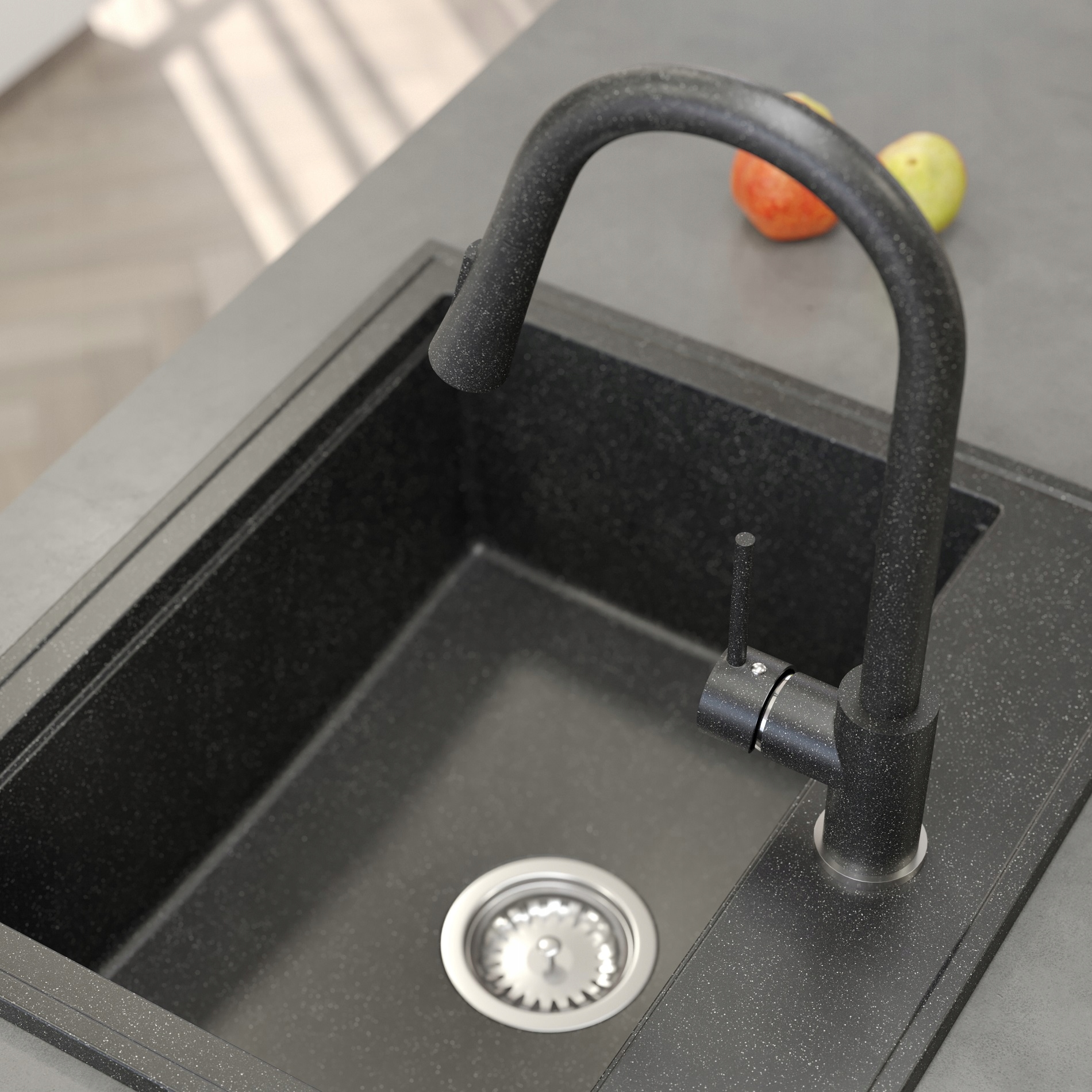 BATERIA KUCHENNA WYCIĄGANA WYLEWKA LIBRA GRANIT Linia LIBRA