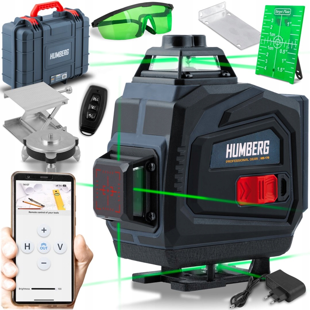 Křížový laser v kufru příslušenství Humberg HM-170 Humberg