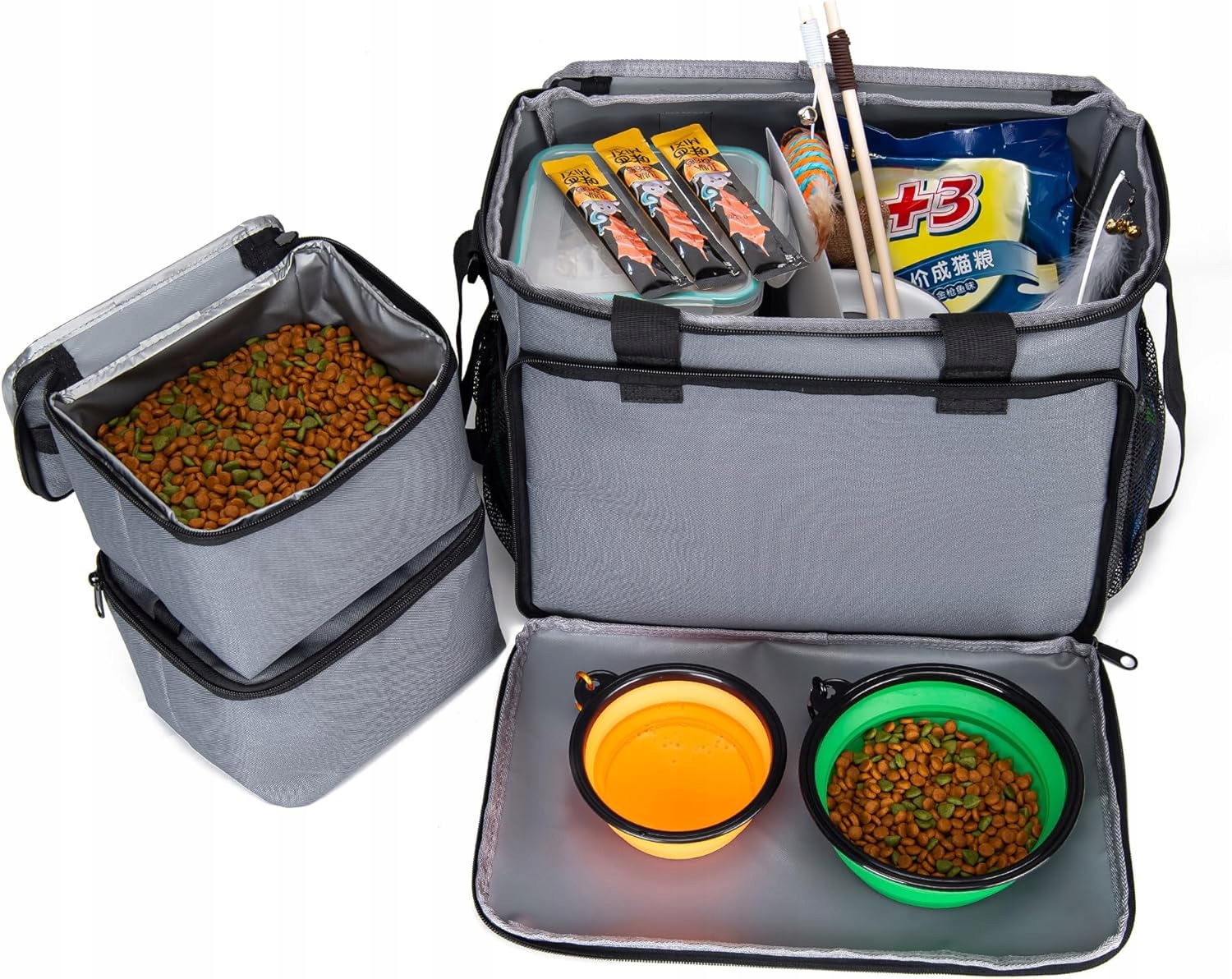 Levně Krabička Batoh Pro Uložení Příslušenství Pro Psa Kočku Kočky, Šedý