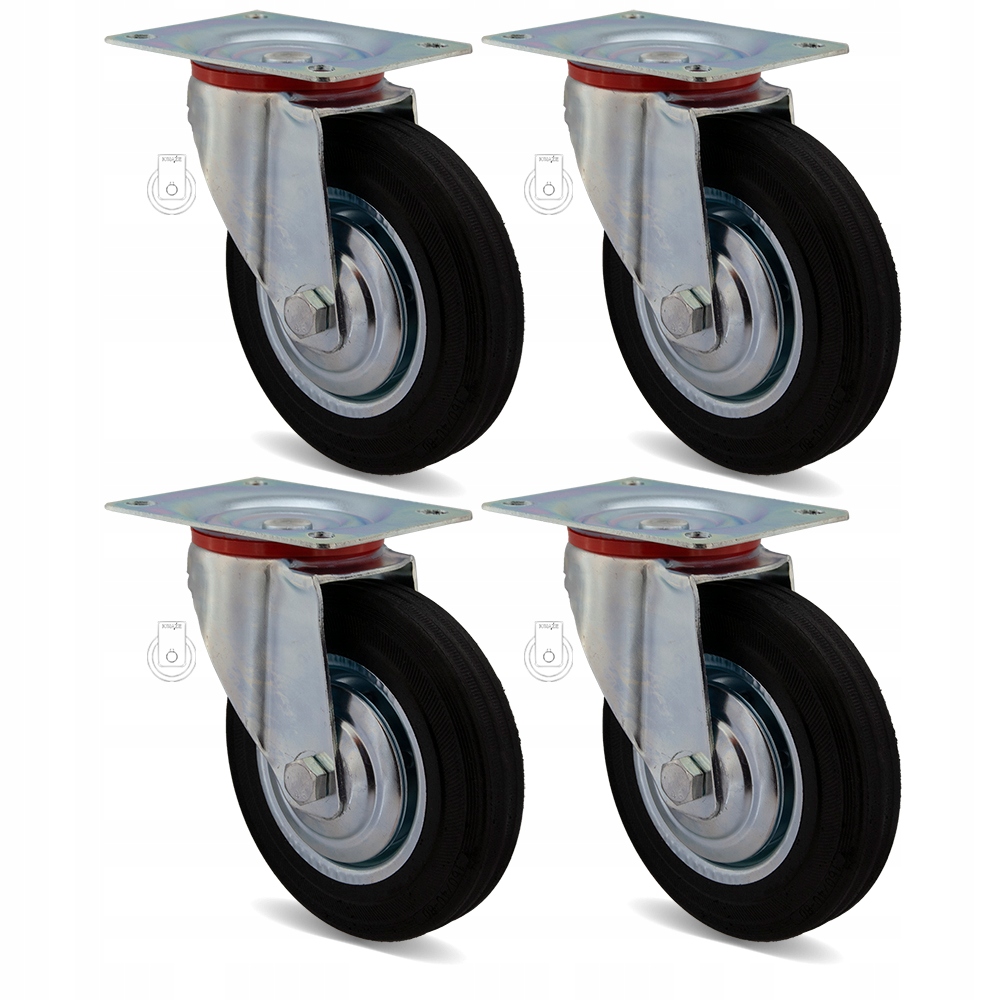 4x1STGU160 Komplet 4 Ks Koleček průměr 160 mm pro vozík, regál