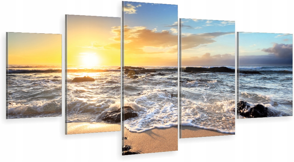 

Tryptyk 5-CZĘŚCI Obraz Obrazy morze fala piasek