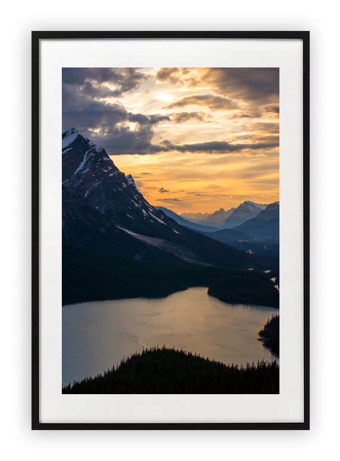 

Plakat 40x50 cm Jezioro w górach zachód słońca Wzo