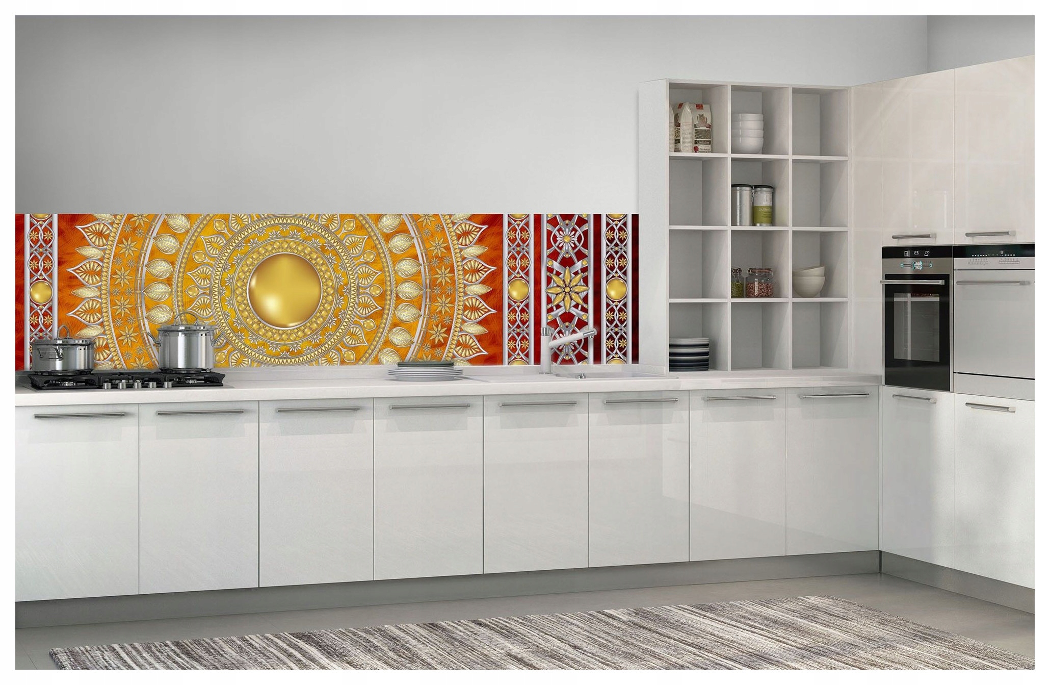 Fototapeta Mandala zlato stříbro oranžová teplo a harmonie 250x60 lepidlo