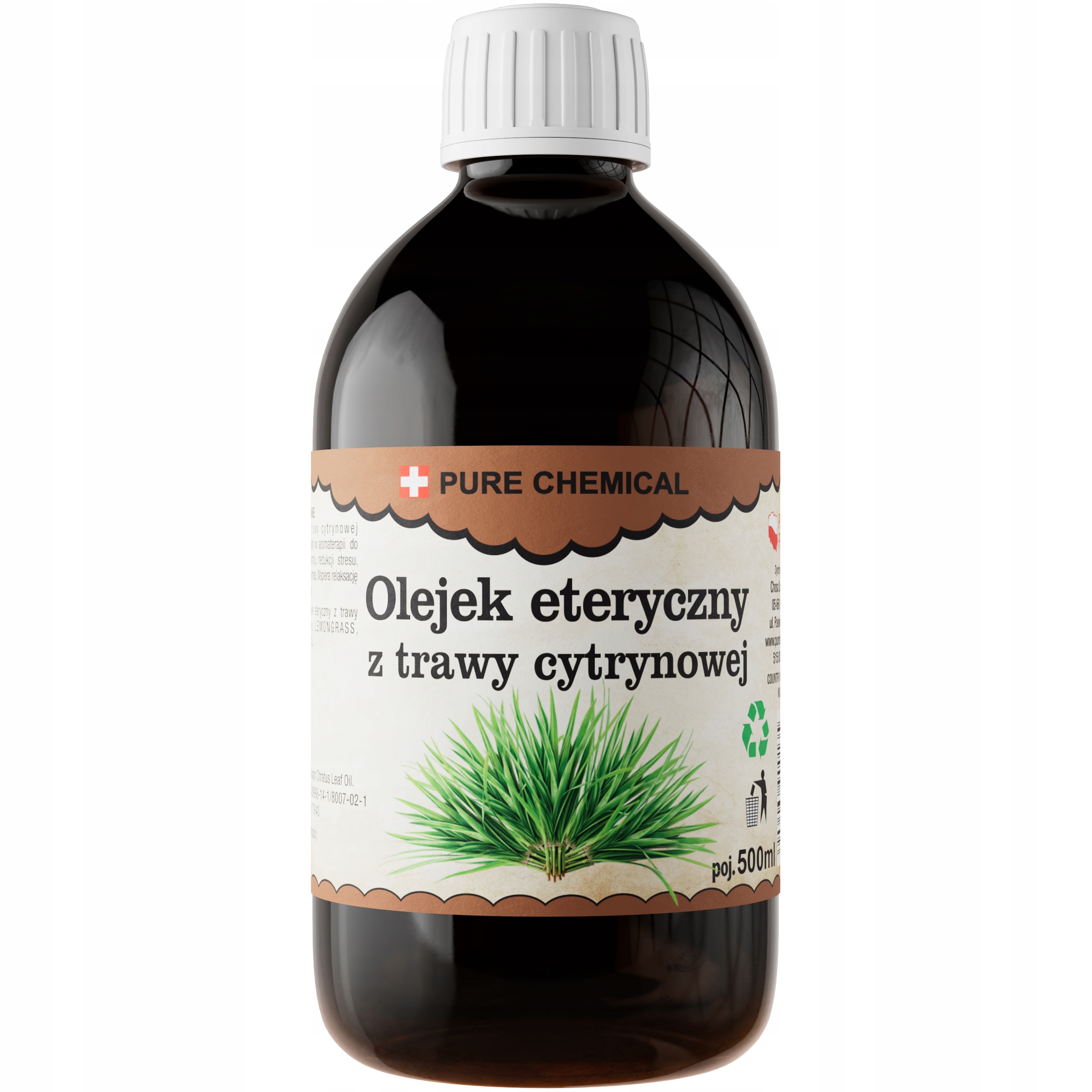 Olejek Z Trawy Cytrynowej Eteryczny Naturalny Bez Dodatków 500ml 0,5l