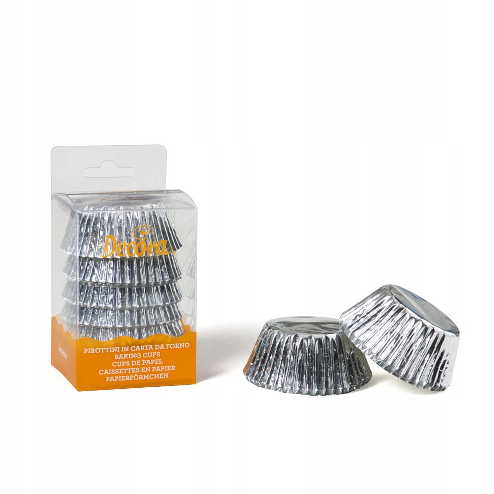 

Papilotki do muffinów Srebrne 50x32mm 60 szt