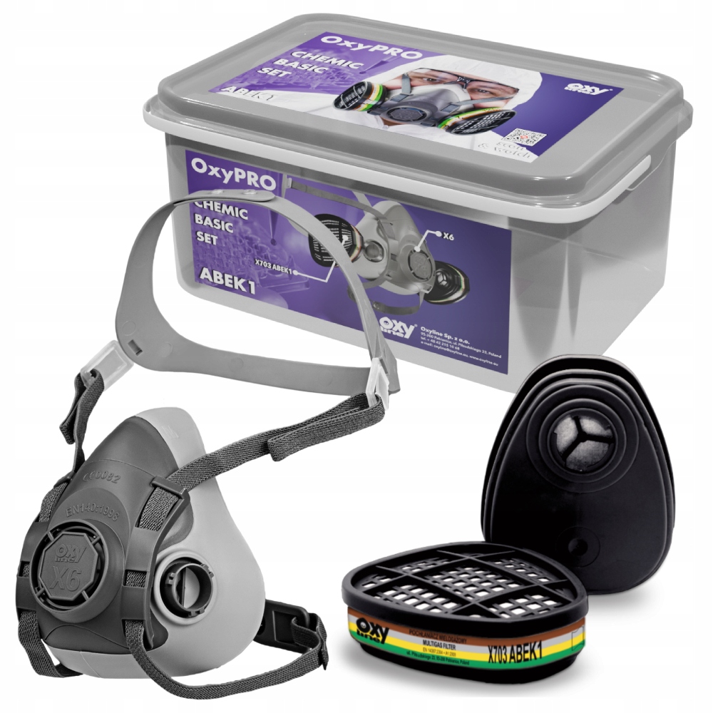 Zestaw Półmaska maska filtr pochłaniacz Abek Do Zagrożeń Chemicznych Chemic