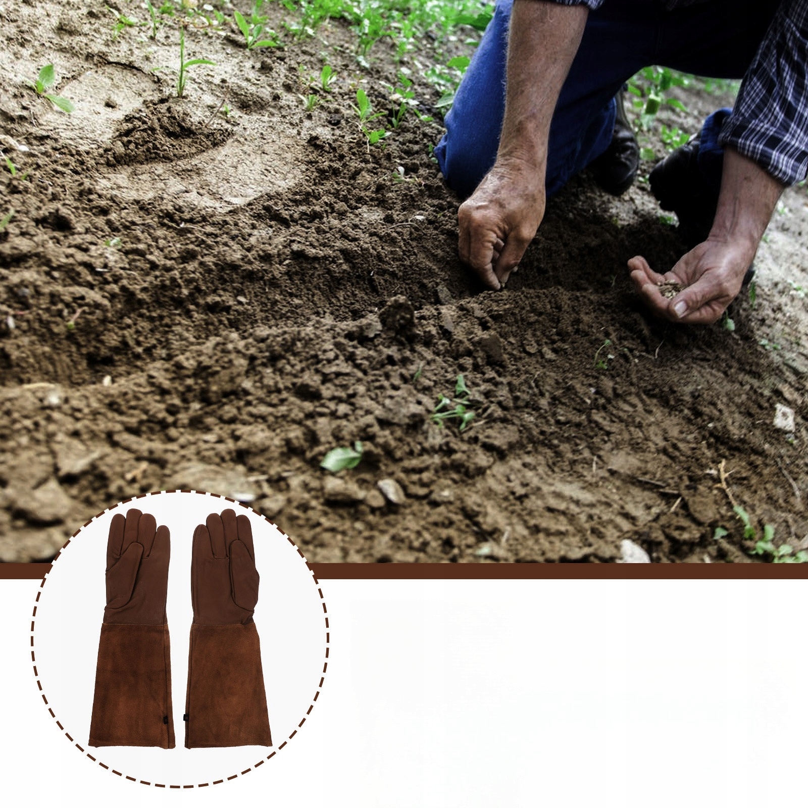 RĘKAWICE OGRODNICZE MĘSKIE RĘKAWICE PIEKARNIKOWE OGRODOWE DŁUGIE Rozmiar inny