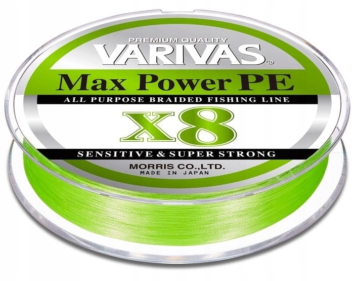 Plecionka Varivas Max Power X8 Premium 1.2 Pe 20,2lbs 150m Lime Green