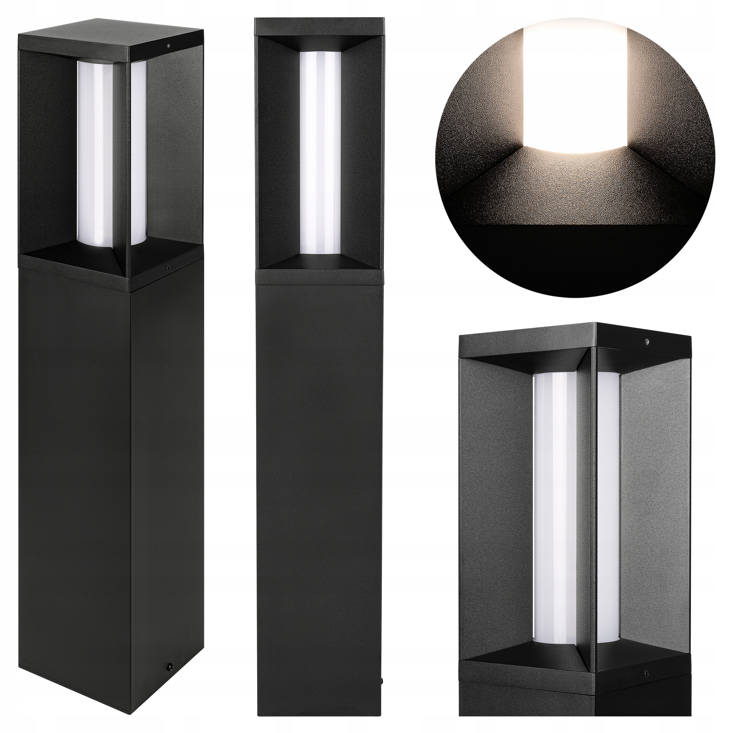 Led zahradní lampa 9W 60 cm stojící venkovní sloupek Černá