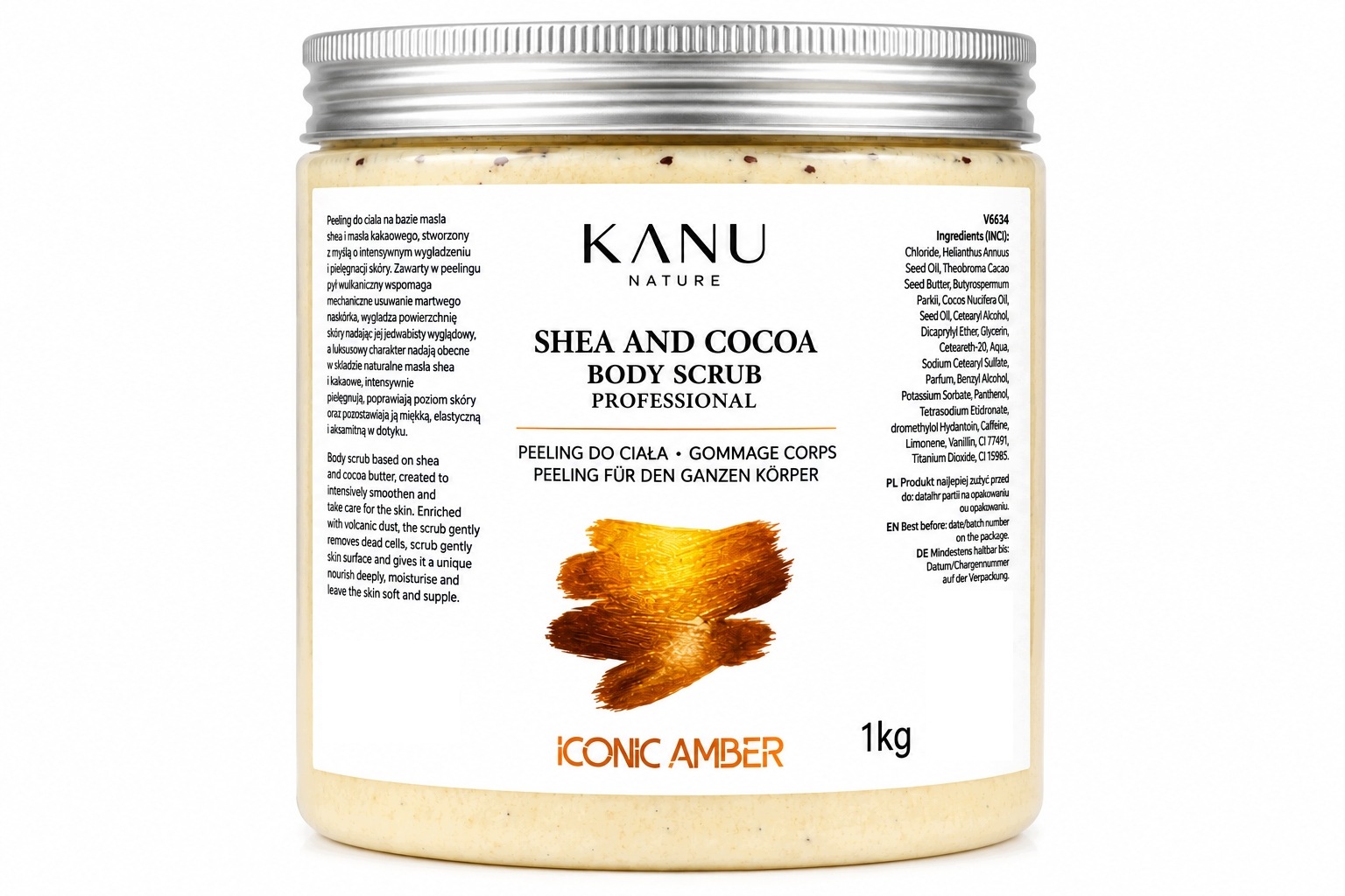 Tělový peeling s jantarovým prachem Shea And Cocoa Kanu Iconic Amber 1Kg