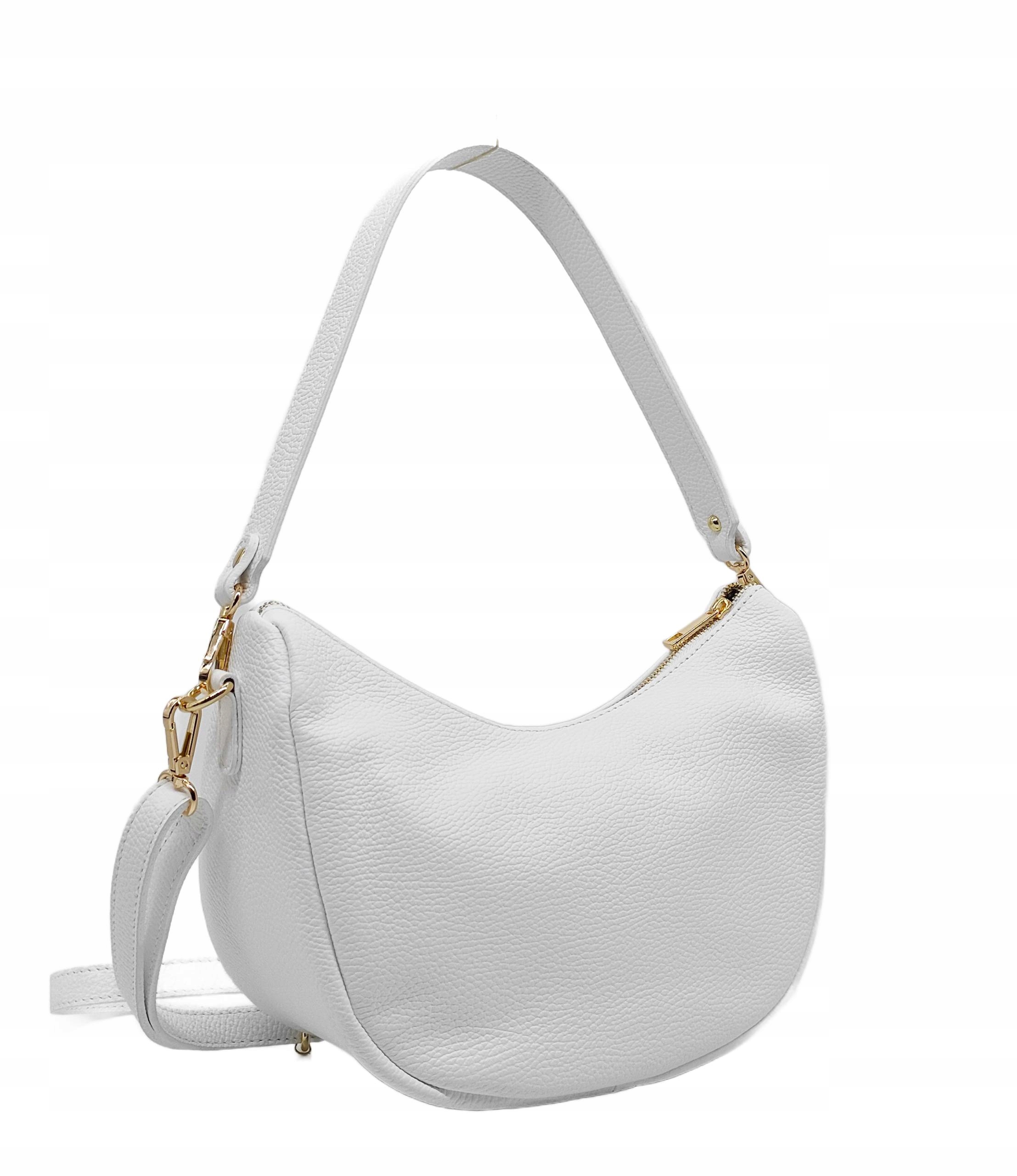 Bílá kabelka, taška kabelka přes rameno, přírodní kůže vera pelle