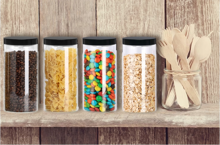 Słoik plastikowy 1500ml pojemnik 1,5L makaron 6szt pojemniki na żywność Linia pojemniki na suchą żywność