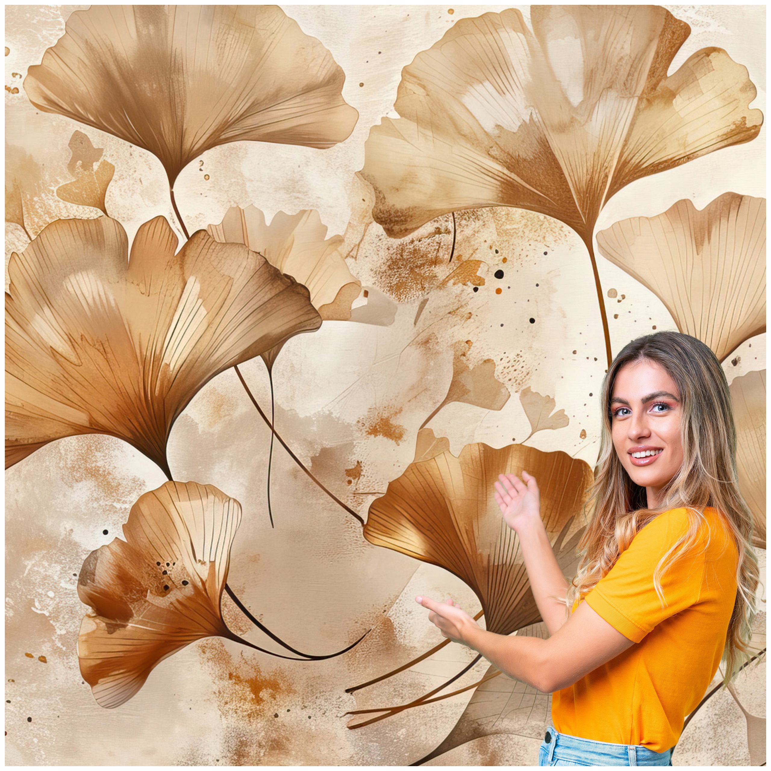 Fototapeta Salón Spálňa Ginkgo biloba Listy Príroda Boho 392x280 MLN01W