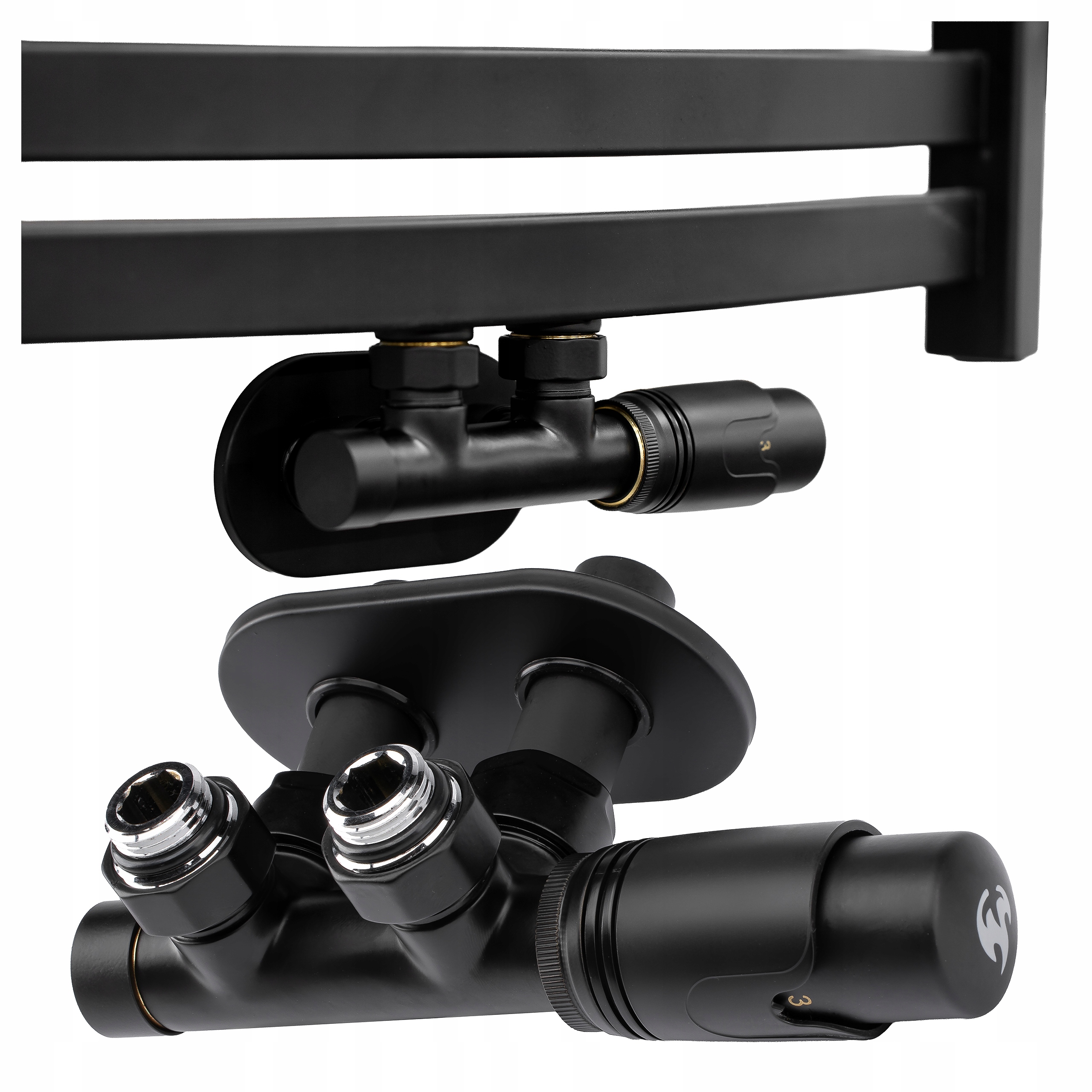 Termostatický Ventil Pro Radiátor Hlavice Černý Kryt Oválná Sada