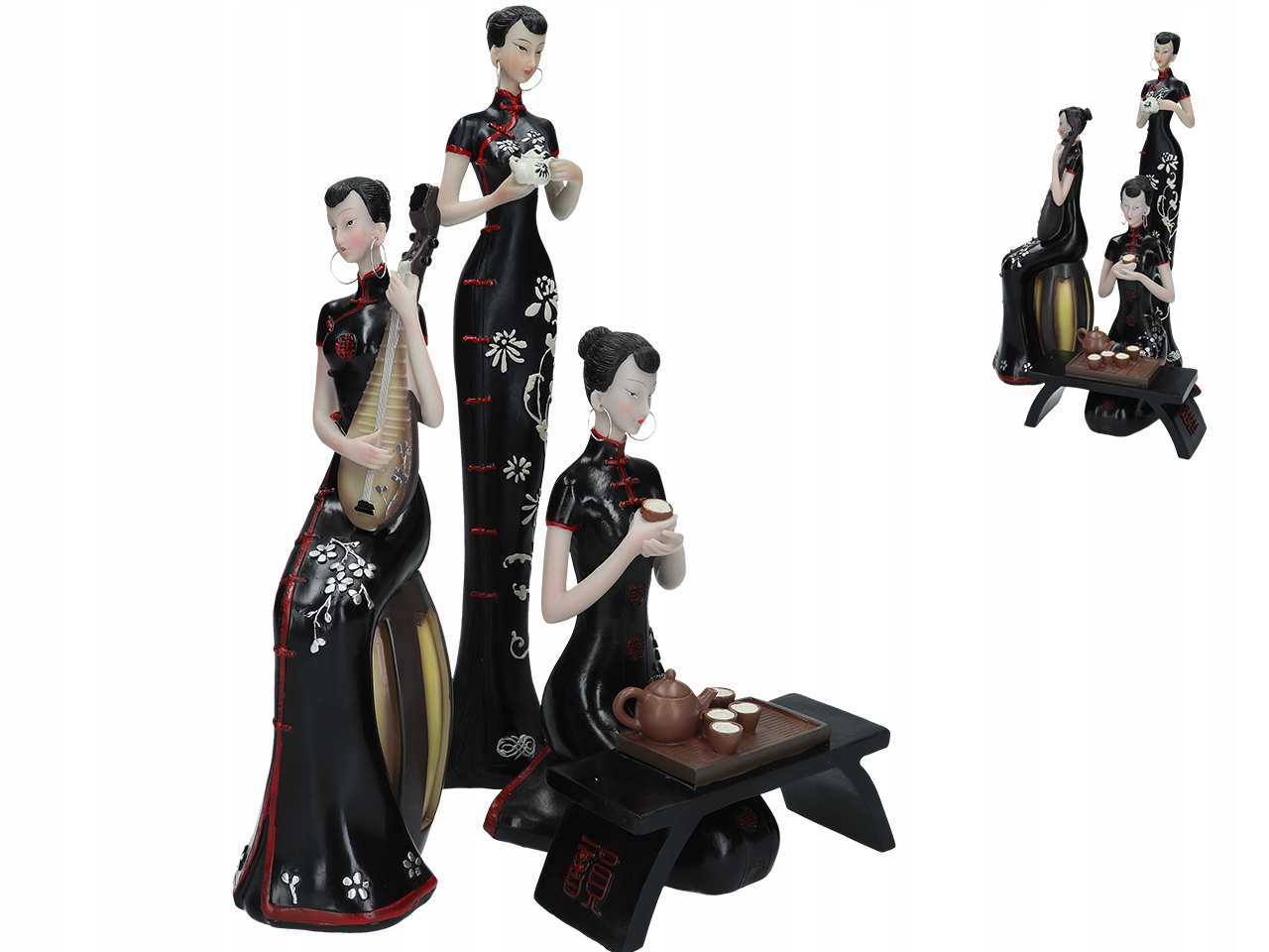 Figurka Gejša Japonská Žena Dekoratívna Socha Orientálna Ozdoba