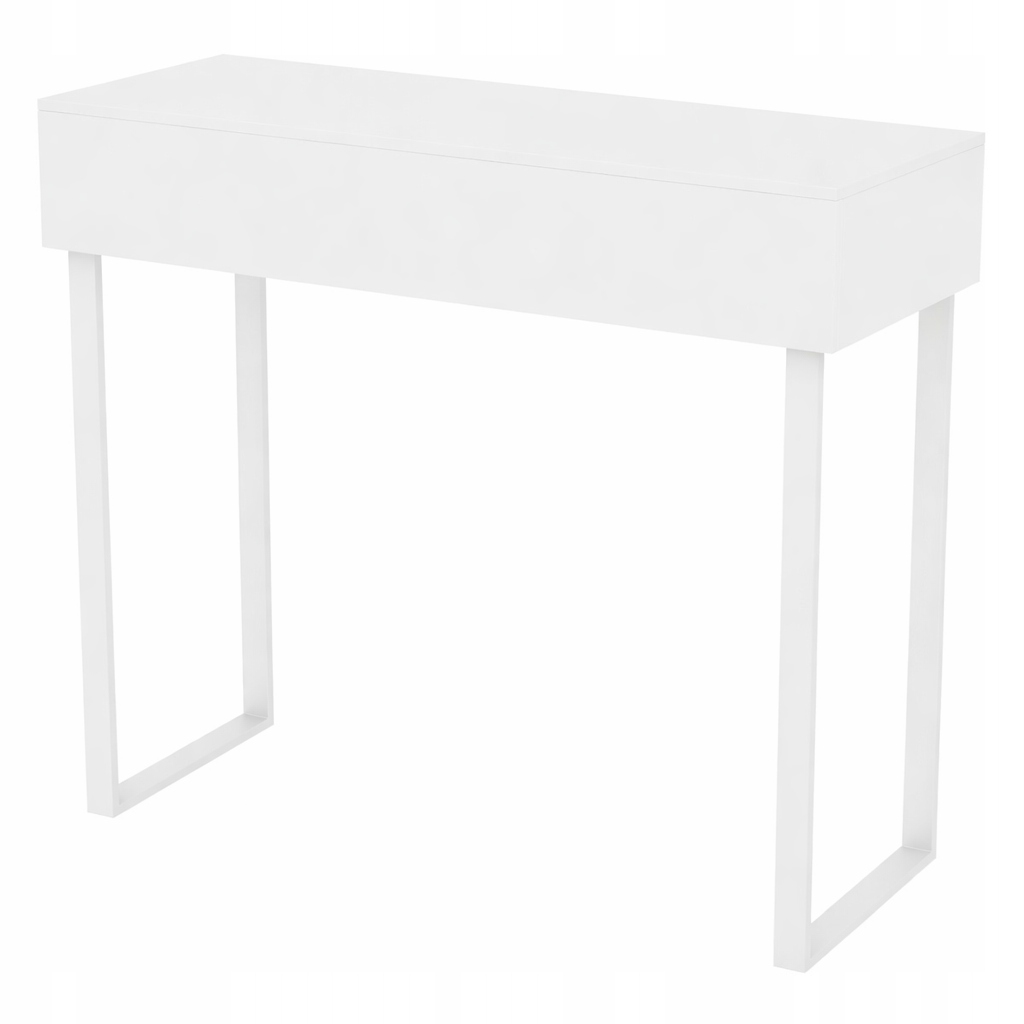 Konzolová Toaletka Voga 90 Biela Lesklá Biele Nohy Z Kovu
